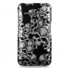 Hard Plastic Design Case for LG Revolution 4G VS910 - Black Skulls
