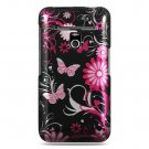 Hard Plastic Design Case for LG Revolution 4G VS910 - Pink Butterfly