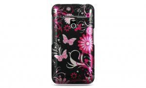 Hard Plastic Design Case for LG Revolution 4G VS910 - Pink Butterfly