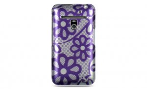 Hard Plastic Design Case for LG Revolution 4G VS910 - Purple Lace