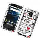Hard Plastic Rubber Feel Design Case for LG Optimus G2x - I Love You