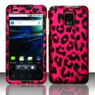 Hard Plastic Rubber Feel Design Case for LG Optimus G2x - Hot Pink Leopard