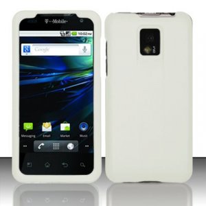Hard Plastic Rubber Feel Case for LG Optimus G2x - White