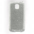 Hard Plastic Bling Rhinestone Design Case for LG Optimus M - Silver
