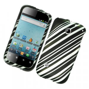 Hard Plastic Rubber Feel Design Case for Huawei Ascend II M865 - Modern Silver Lines
