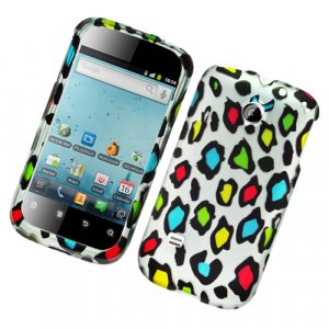 Hard Plastic Rubber Feel Design Case for Huawei Ascend II M865 - Rainbow Leopard