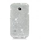 Hard Plastic Bling Rhinestone Design Case for Huawei Ascend II M865 - Silver