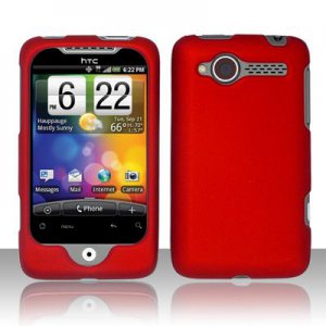 Hard Plastic Rubber Feel Case for HTC Wildfire 6225 - Red