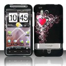 Hard Plastic Rubber Feel Design Case for HTC Thunderbolt 4G (Verizon) - Royal Heart