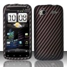 Hard Plastic Rubber Feel Design Case for HTC Sensation 4G - Carbon Fiber V2