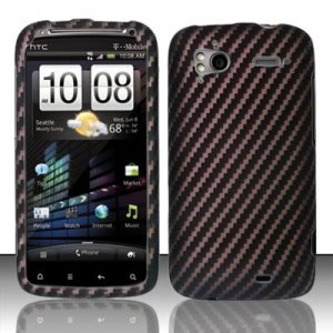 Hard Plastic Rubber Feel Design Case for HTC Sensation 4G - Carbon Fiber V2
