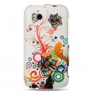 Hard Plastic Rubber Feel Design Case for HTC Sensation 4G - White Autumn Flowers