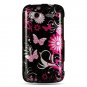 Hard Plastic Design Cover Case for HTC Sensation 4G - Pink Butterfly
