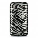 Hard Plastic Design Cover Case for HTC Sensation 4G - Silver and Black Zebra