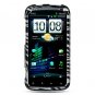 Hard Plastic Design Cover Case for HTC Sensation 4G - Silver and Black Zebra