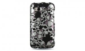 Hard Plastic Design Cover Case for HTC Sensation 4G - Black Skulls