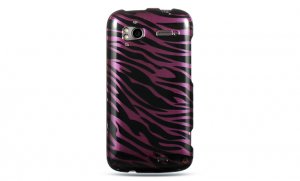 Hard Plastic Design Cover Case for HTC Sensation 4G - Purple and Black Zebra