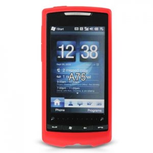 Soft Silicone Skin Cover Case for HTC Pure Touch Diamond II - Red