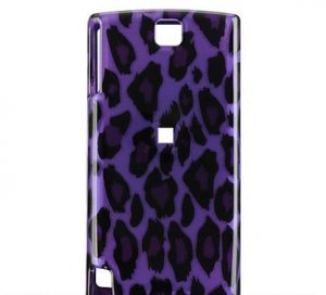 Hard Plastic Design Cover Case for HTC Pure Touch Diamond II - Purple Leopard