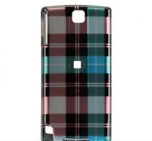 Hard Plastic Design Cover Case for HTC Pure Touch Diamond II - Blue Check