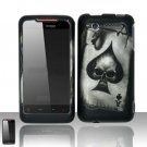 Hard Plastic Rubber Feel Design Case for HTC Merge 6325 - Ace of Spade Skull