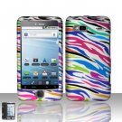 Hard Plastic Rubber Feel Design Case for HTC G2 - Rainbow Zebra