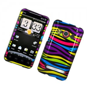 Hard Plastic Glossy Design Full Case for HTC Evo 4G - Abstract Zebra