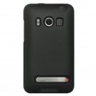 2-in-1 Hard Rubber Cover Case + Black Silicone Skin for HTC Evo 4G - Black