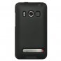 2-in-1 Hard Rubber Cover Case + Black Silicone Skin for HTC Evo 4G - Black