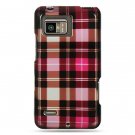 Hard Plastic Design Case for Motorola Droid Bionic Targa XT875 - Hot Pink Check