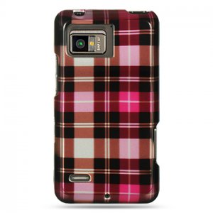 Hard Plastic Design Case for Motorola Droid Bionic Targa XT875 - Hot Pink Check