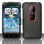 Hard Plastic Rubber Feel Design Case for HTC Evo 3D - Carbon Fiber
