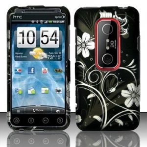 Hard Plastic Rubber Feel Design Case for HTC Evo 3D - Midnight Garden