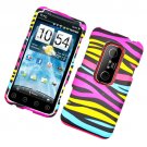 Hard Plastic Rubber Feel Design Case for HTC Evo 3D - Abstract Zebra