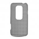 Crystal Gel Check Design Skin Case for HTC Evo 3D - Smoke