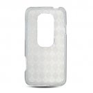 Crystal Gel Check Design Skin Case for HTC Evo 3D - Clear