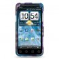 Hard Plastic Design Cover Case for HTC Evo 3D - Purple Stars and Peace Signs