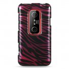 Hard Plastic Design Cover Case for HTC Evo 3D - Purple and Black Zebra