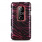 Hard Plastic Design Cover Case for HTC Evo 3D - Purple and Black Zebra