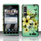 Hard Plastic Rubber Feel Design Case for Motorola Droid 3 - Natural Flowers