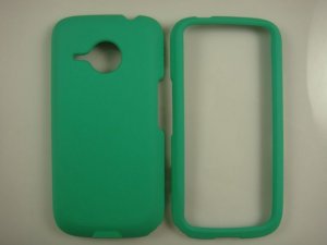 Hard Plastic Rubber Feel Case for HTC Droid Eris 6200 - Turquoise Green