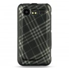 Hard Plastic Rubber Feel Design Case for HTC Incredible 2 6350 - Smoke Diagonal Check