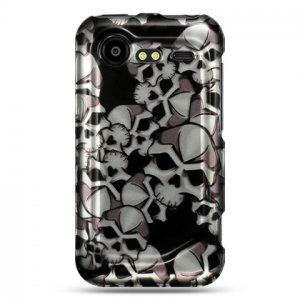 Hard Plastic Design Cover Case for HTC Incredible 2 6350 - Black Skulls