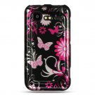 Hard Plastic Design Cover Case for HTC Incredible 2 6350 - Pink Butterfly