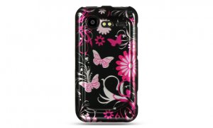 Hard Plastic Design Cover Case for HTC Incredible 2 6350 - Pink Butterfly