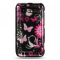 Hard Plastic Design Cover Case for HTC Incredible 2 6350 - Pink Butterfly