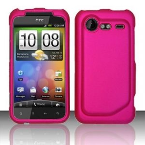 Hard Plastic Rubber Feel Case for HTC Incredible 2 6350 - Rose Pink