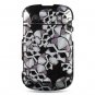Hard Plastic Design Case for Blackberry Bold 9900/9930 - Black Skulls
