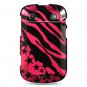 Hard Plastic Design Case for Blackberry Bold 9900/9930 - Hot Pink Zebra and Stars
