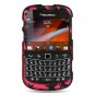 Hard Plastic Design Case for Blackberry Bold 9900/9930 - Hot Pink Zebra and Stars